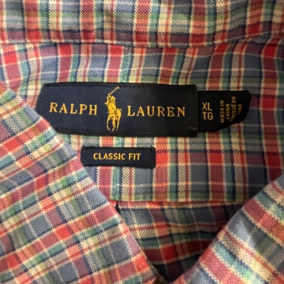 Ralph Lauren Classic Fit XL Plaid Long Sleeve Button Down Shirt Logo Career - Picture 3 of 6